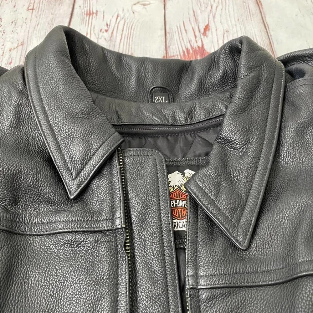 Harley-Davidson Old Forge Leather Motorcycle Jacket - 2XL - Picture 8 of 12